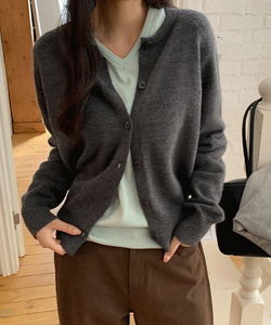 Jibelon Loose-fit round long sleeve cardigan - 6 colors