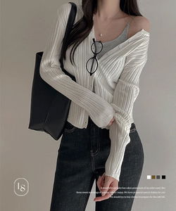 秋季基本款圓領修身羅紋針織外套