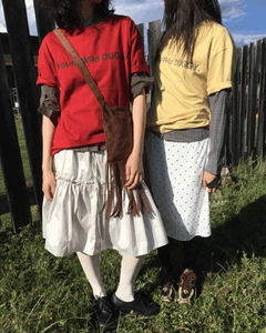 metallic frill skirt