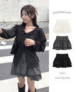 워도 캉캉 플레어 미니 스커트