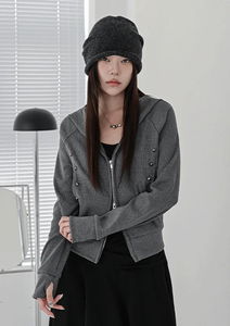 Noah Stud Two-Way Hooded Zip-Up