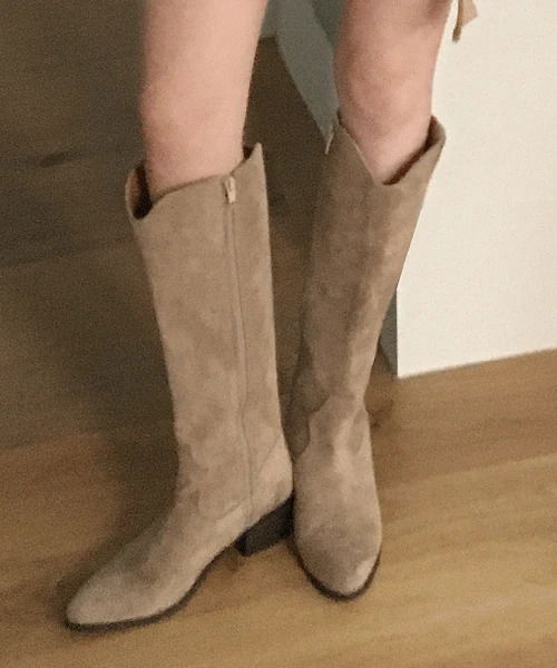 호린 5cm 스웨이드 웨스턴 롱부츠 -3 color