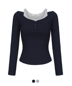 Hazel Layered Button T-Shirt