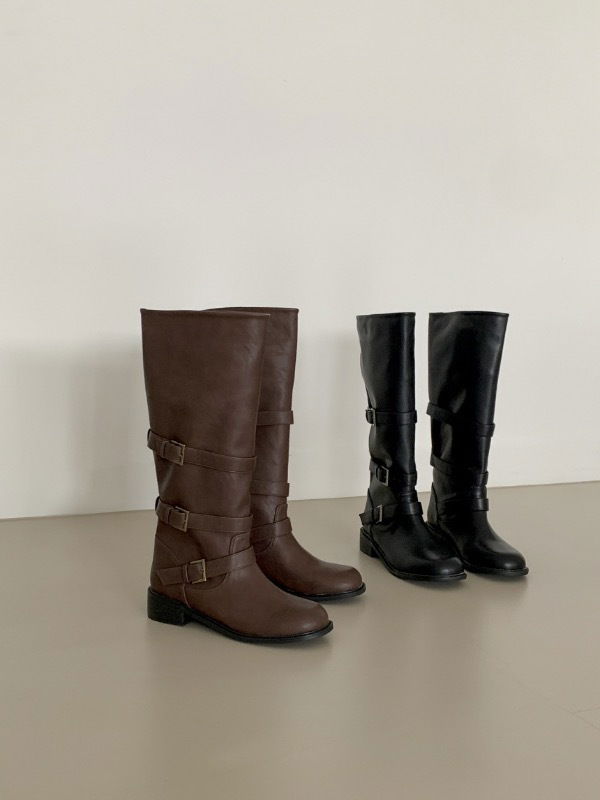 RIDER BUCKLE LONG BOOTS