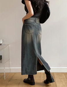 卡迪安水洗牛仔長裙