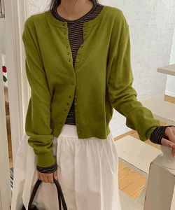 Odef Round Button Long Sleeve Cardigan - 4 Colors