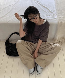 Nova Pintuck Snap Wide Cotton Pants