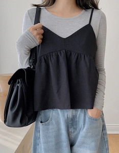 Flare shirring 2 bustier blouse