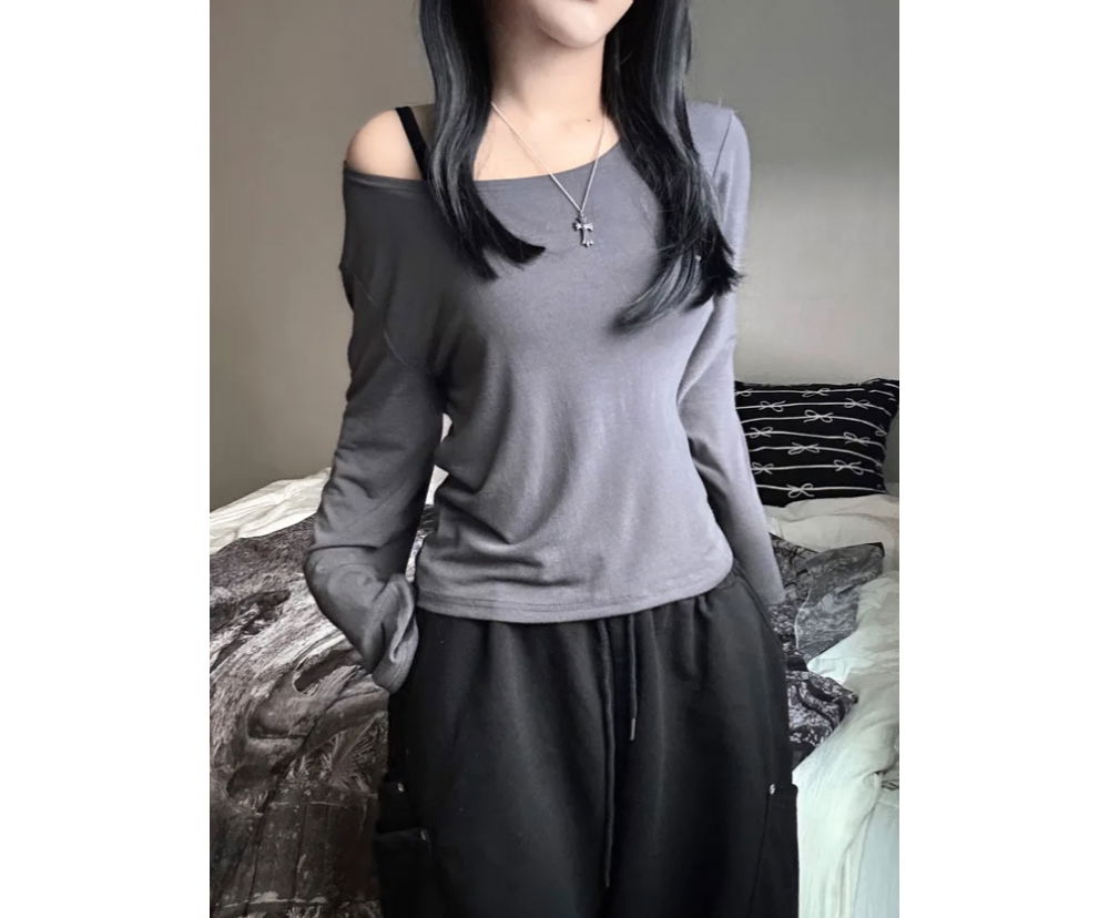 긴팔 티셔츠 모델 착용 이미지-S1L12