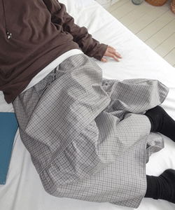 Lucano Check Cancan Banding Long Skirt