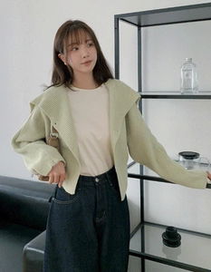숄진주 크롭니트가디건