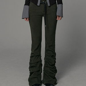 크루앙 셔링 피치 기모 부츠컷 롱 팬츠 PEACH FLEECE SHIRRING BBOTCUT PANTS OOTJ