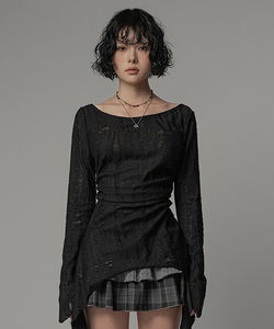 Mito Damage Frill Unbalanced T-Shirt Tie Set DAMAGE FRILL T