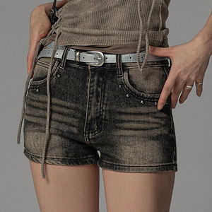 트리캣 빈티지 워싱 스터드 데님 숏 팬츠 VINTAGE WASHING STUD DENIM SHORT PANTS