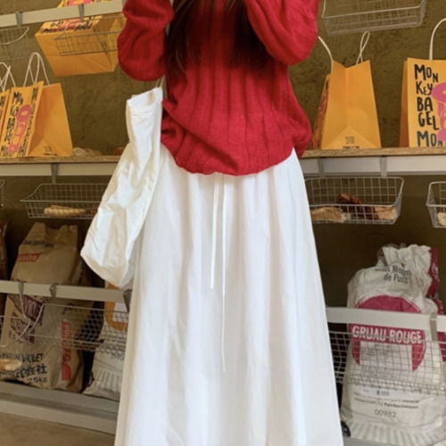 Cozy lace long skirt