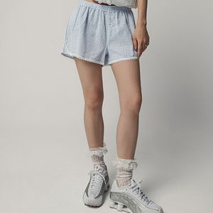 포브린 체크 레이스 밴딩 숏 팬츠 CHECK LACE BANDING SHORTS