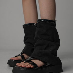 타브린 레그워머 플랍 쪼리 미디 부츠 LEG WARMER FLIP-FLOP MIDI BOOTS