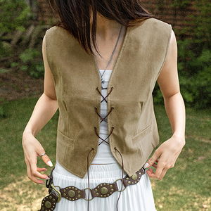 피앙스 스웨이드 아일렛 웨스턴 조끼 SUEDE EYELET WESTERN VEST