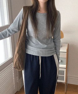 Forang Cotton Eyelet Punching Long Sleeve T-Shirt