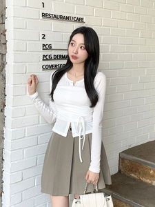 Nia shirring top cardigan set