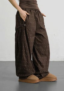 Wingka Dot Snap Wide Pants