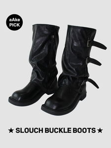 SLOUCH BUCKLE BOOTS