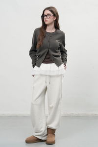 WOMAN 레이스 트리밍 스웨트 팬츠