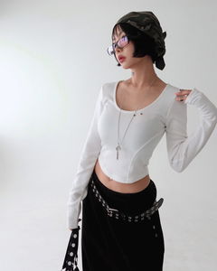 パンチングアイレット長袖Tシャツ