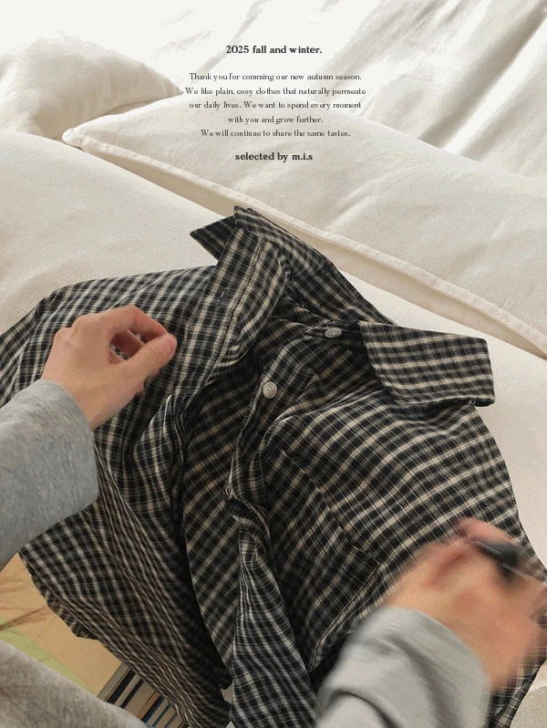 라이브러리 체크셔츠