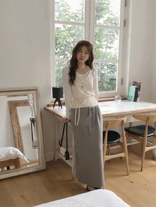 抽繩長版休閒運動裙褲