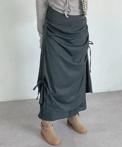 Genie Paul Eyelet Ribbon Long Skirt