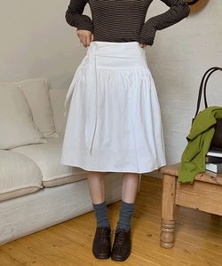 Benny Pin Tie Strap Frill Midi Skirt - 2 Colors