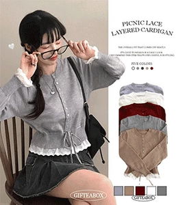Picnic Lace Layered Cardigan Knitwear