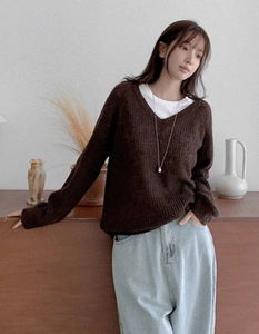 Ohin# V-Neck Loose-fit knitwear 