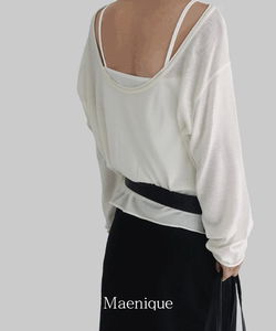 발렌 백리스 루즈핏 긴소매 니트