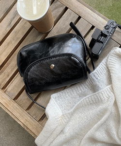 Mir One-Button Mini Leather Shoulder Bag