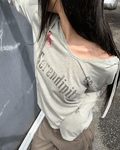 字母印花連帽長袖T恤