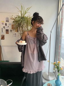 dot chiffon one piece (2color)