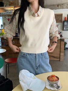 basic knit vest (2color)