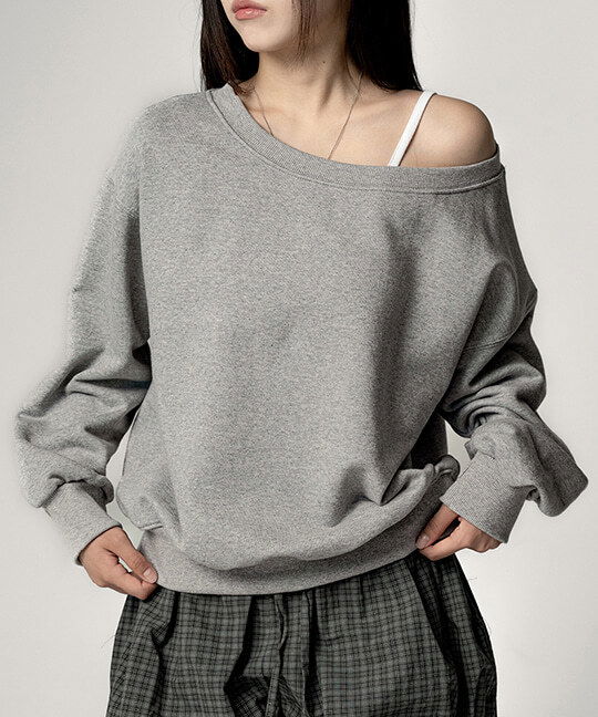 Opheme Basic Off-Shoulder Sweatshirt