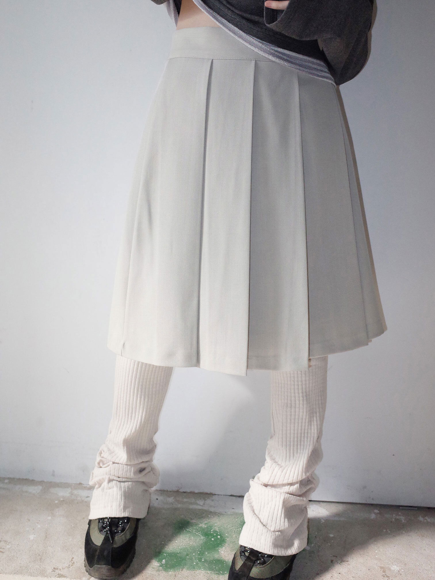 Clear pleated midi SK