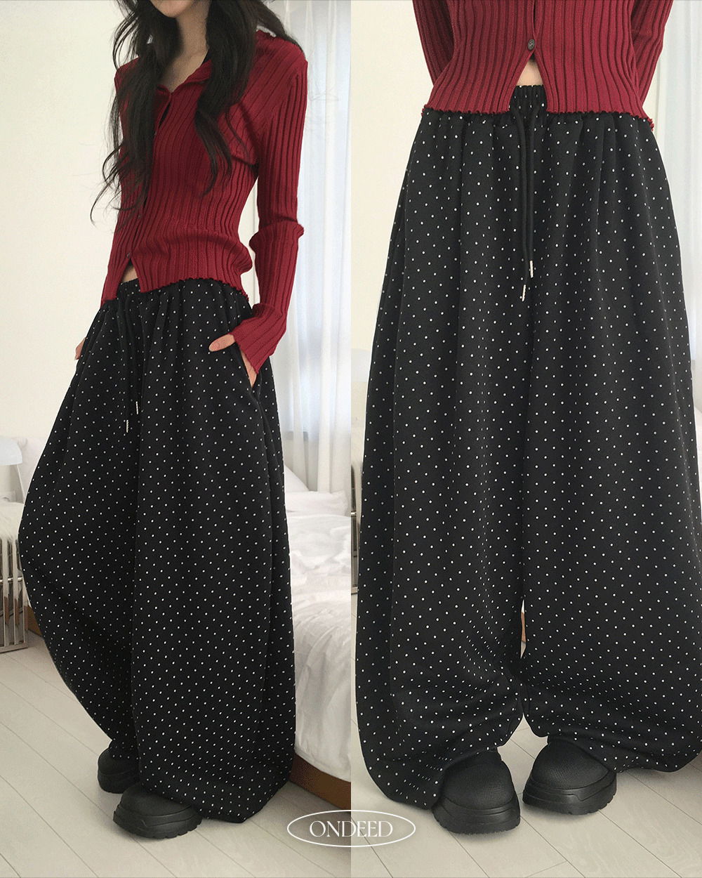 Linder Dot Banding Wide Long Training Pants (Delayed delivery)