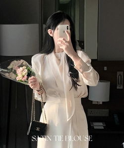 Mitzu Satin Tie Drape Blouse