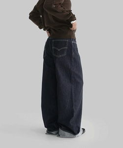 Rickett Roll-Up Raw Wide Denim Pants