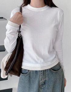 Layered 7-tone round t-shirt