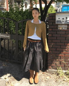 格紋荷葉邊短裙