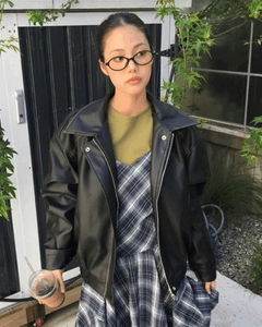 faded bonded leather jacket