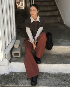 PT one-tuck cotton pants