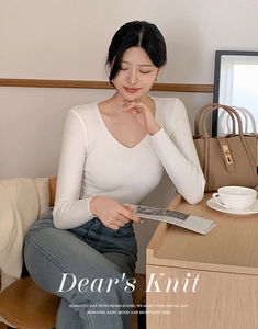 Dear's V V-Neck Ribbed Knitwear 