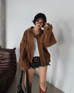 스웨이드 오버핏 자켓 (블루종 박시 점퍼 가을)